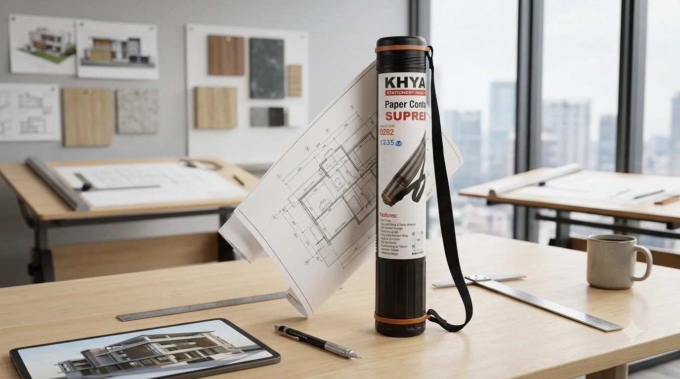 KHYATI Expandable Telescopic Document & Blueprint Storage Tube with Adjustable Shoulder Strap (D282) A+ content image