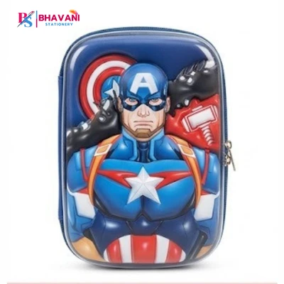 Premium 3D Embossed Hard Shell Pencil Case for Kids – Large Capacity EVA Stationery Organizer with Zipper, Superhero & Princess Edition