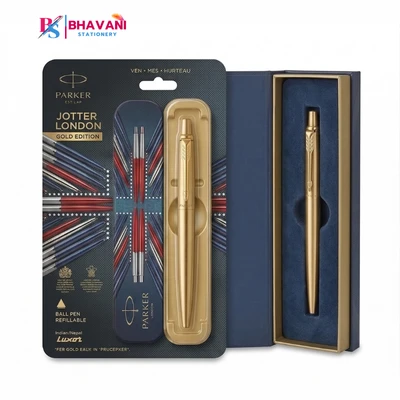 Parker Jotter London Discovery Edition Ballpoint Pen – Premium Metal Body with Iconic Arrow Clip & Refillable Blue Ink (Gold, Copper, Silver Variants)