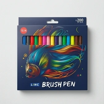 LINC Professional Brush Pens – 15-Piece Multi-Color Set with Flexible Fiber Tips for Calligraphy, Sketching & Design