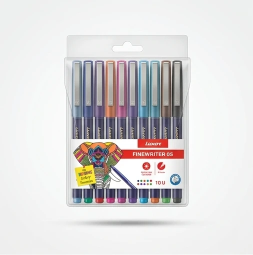 Luxor Fineliners Decorative Pen Set – Premium 10-Color Assortment for Precision Writing, Journaling & Graphic Art
