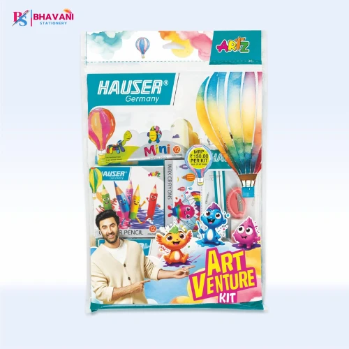 Hauser Art Venture Kit – Deluxe Creative Stationery Set with 12 Color Pencils, Wax Crayons, and Precision Drafting Tools