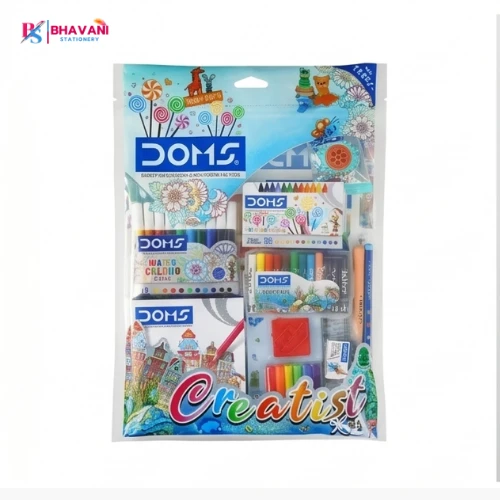 DOMS Creatist Kit – Ultimate Premium Art & Stationery Set with Water Color Pens, Oil Pastels, Wax Crayons, and Precision Accessories