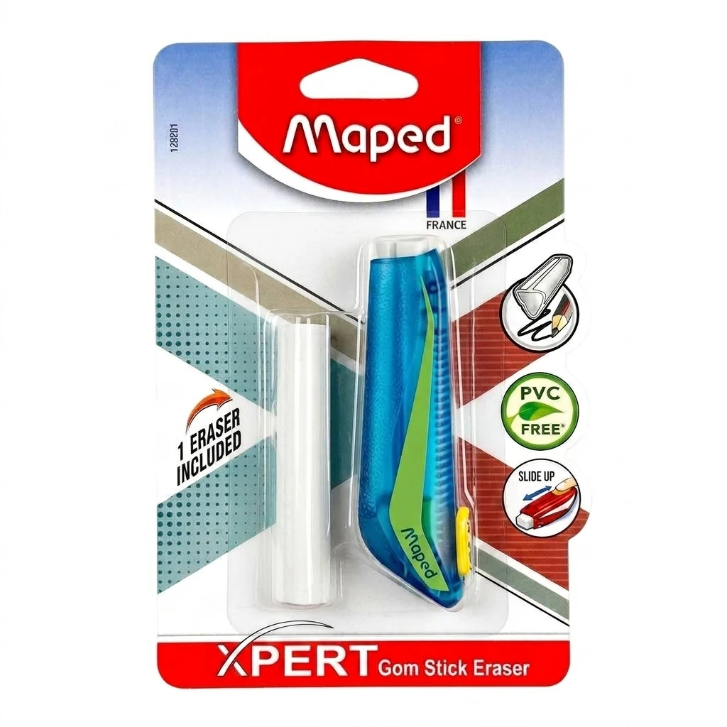 Maped XPERT Gom Stick Eraser – Precision Refillable Mechanical Eraser (PVC-Free, Includes 1 Refill)